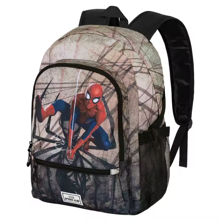 Mochila Escolar Gráfica de Nylon Estilo Comic Spiderman Beige / Modelo 05434 / Karactermania - 1
