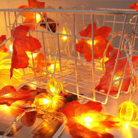 Cadena De Luces LED Para Halloween Calabaza Maple Farolillos Fairy Decoración De Fiesta Para Jardín Dormitorio Sala De Estar - details 3