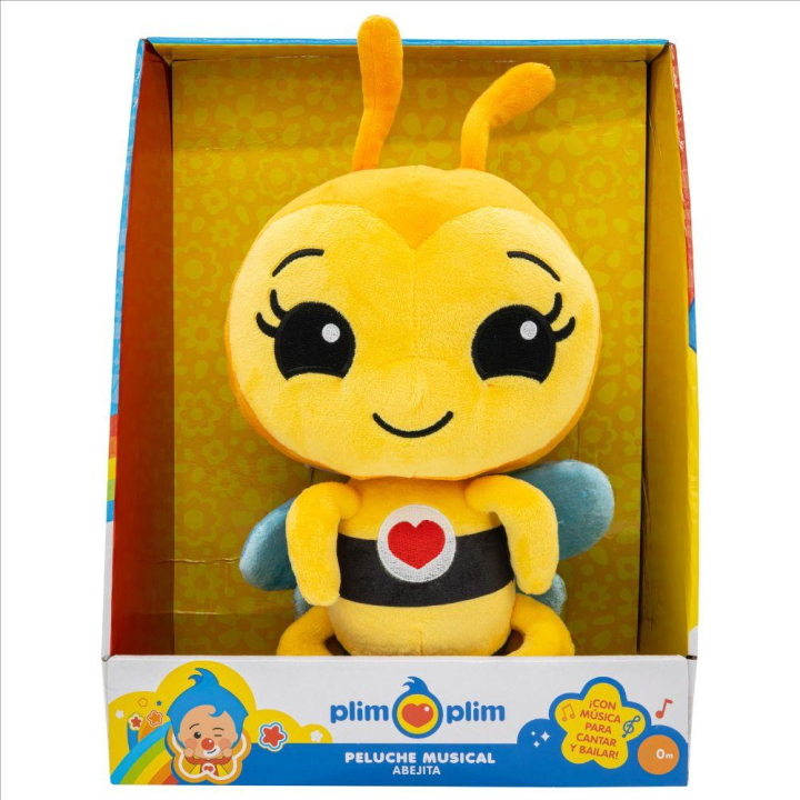 Peluche Musical Dx Abejita 30 cm. Con la canción de "abejita chiquitita" (Bandai PL85016)
