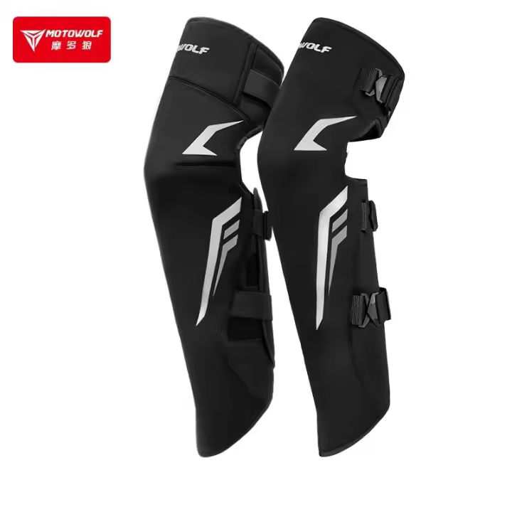 Guards De Rodilla Para Motocicleta Resistente Al Viento Y Frío Con Ventosa Antigolpes De Invierno Calor Longitud De Pies Negros/Rojos Protección Deportiva - 1