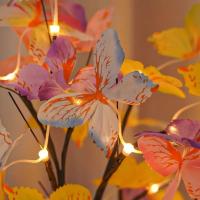 Lámpara Decorativa De Mariposa De Abeto Blanco Con 24 LEDs Blanco Navidad Forma De Árbol Lámpara De Escritorio Luz Nocturna - details 0
