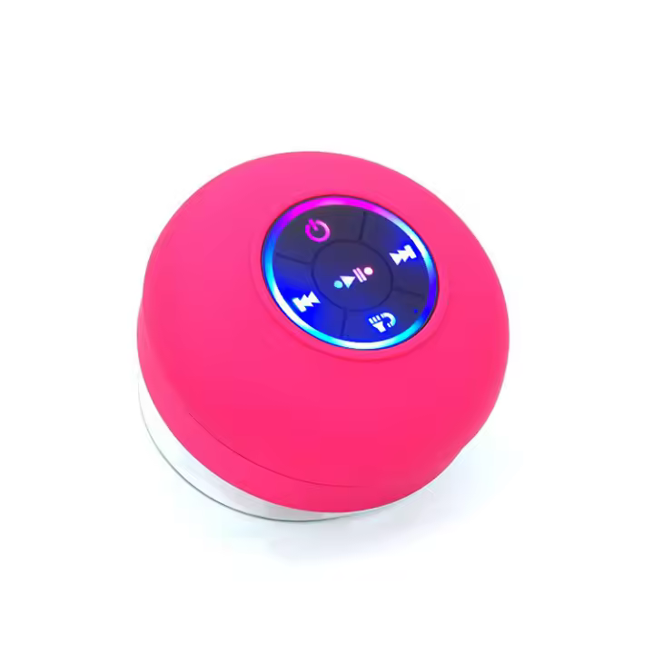Altavoz de Ducha HD portátil Manos libres Bluetooth waterproof y Caídas Resistant, Luz LED Sucker adicional incorporada, 2 horas de reproducción, ajustado para Piscinas, Baños, Cocina - 1