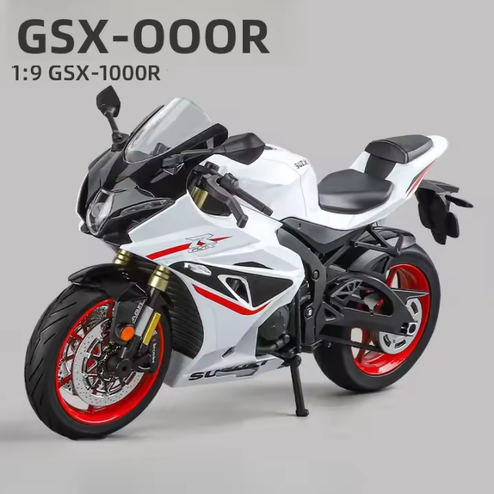 Modelo a Escala 1:9 Suzuki GSX-1000R Motocicleta En Miniatura Con Ruedas De Aleación Absorción De Choques Regalo Para Niños - 1
