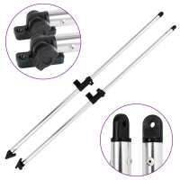 vidaXL Postes de soporte de toldos bimini para barcos 2 uds aluminio - details 1