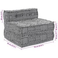 Puf modular vidaXL gris claro 70x70x54 tela - details 7