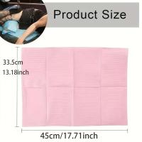 20pcs Puntas De Uñas Impermeables Rosa Papel De Toalla Para Mesa De Manicura Desechable Plegable Para Práctica Y Salon - details 0