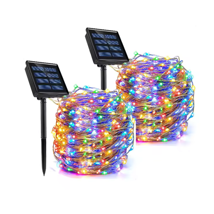 Luz De Cadena Solar Para Exterior Iluminación Festiva 8 Modos Impermeable Lámparas De Hadas Para Decoración De Boda Jardín Navidad Garland - 1
