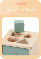 Juguete Montessori Para Bebé Caja De Monedas De Madera Cognición De Colores Y Formas Juego Educativo De Alineación De Objetos Permanentes Para Desarrollo De Motricidad Finas - details 6