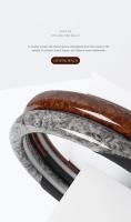 Cubierta De Volante De Cuero Microfibra Con Patrón De Madera Universal Ajuste Para 14.5-15 Pulgadas Durable Antideslizante Diseño De Venas - details 4