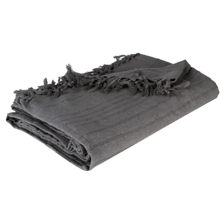 Atmosphera - Manta Gris 160x220 de Algodón Texturizado Lavable a Máquina