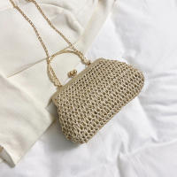 Bolso De Noche Elegante Para Mujer Con Cadena Dorada Bolso De Mano Tejido Manual Para Fiesta Banquete Clutch De Hombro Cruzado - details 33
