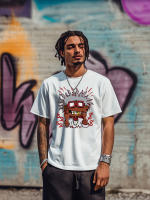 Camiseta De Verano Para Hombre Con Patrón De Explosión En Diente De Oro Manga Corta Cuello Redondo Cómoda Y Casual - details 1