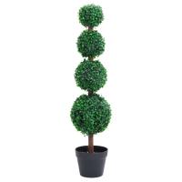 vidaXL Planta de Boj Artificial con Macetero Verde Árbol Topiario Adorno Dimensiones 15 x 50 cm,  16 x 60 cm,  17.5 x 90 cm y mas - details 6