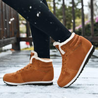Botas De Hombre Invierno Casuales Confortables Con Peluche Plush Suela De Goma Botines De Nieve Tacón Bajo Cordones round Toe - details 9