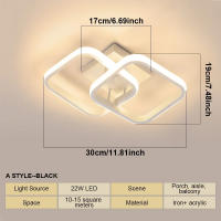 Lámpara De Techo LED Para Pasillos Moderna En Tres Colores Instalación En Superficie Para Dormitorio Comedor Iluminación Diaria Sin Control Remoto - details 13