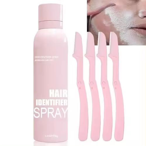 Spray identificador de cabello para afeitado facial, polvo en aerosol, spray identificador de cabello para la piel, kit de herramientas faciales para el cuidado de la piel del vello facial - 1