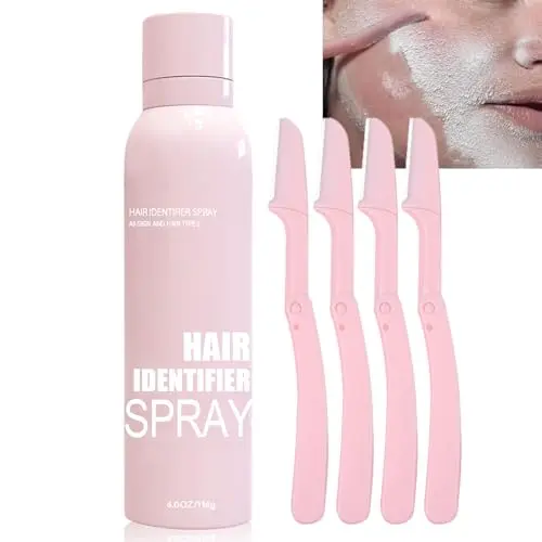 Spray identificador de cabello para afeitado facial, polvo en aerosol, spray identificador de cabello para la piel, kit de herramientas faciales para el cuidado de la piel del vello facial - 1