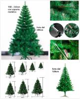 MEJORADA Árbol de Navidad Artificial Abeto de Hoja Espumillón 120-210cm Arboles C/Soporte Metálico - details 2