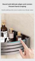 Estante De Rincón Para Baño Con Gancho Y Barra De Toallas Aluminio No Perforado Organizador De Espacio Para Ducha Montaje En Pared - details 12