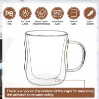 Taza De Cerveza Y Café De Vidrio Doble Muralla Resistente Al Calor Conjunto De Tazas De Whiskey Y Té Ecológico Transparente Para El Hogar - details 5
