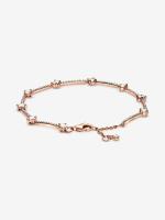Pandora - Pulsera de Barras pavé Brillantes-Baño de Oro Rosa de 14 K - details 2