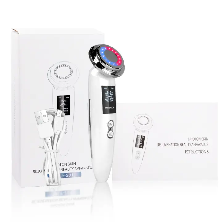 Nuevo instrumento de belleza con control de temperatura y compresas de hielo frío y caliente, microcorriente EMS, instrumento multifunción para el rejuvenecimiento con fotones reafirmante y lifting en el hogar. - 1