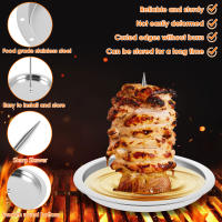 Al Pastor Skewer Vertical De Acero Inoxidable Con Bandeja Y Cuchara Para Pollo Asado 2 En 1 Soporte Para Barbacoa Calentamiento Uniforme - details 1