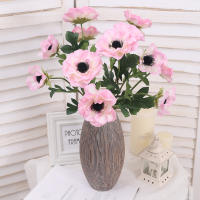 3 Cabezas De Anefoma Poppa Flores Artificiales De Seda Larga Rama Decoración Para Fiesta De Boda Navidad Hogar Wreath Mesa Jardín DIY - details 2