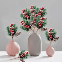 Decoración De Navidad Artificial Cones Ramas Y Bayas De Madera Para Artesanía Y Wreaths Decoración De Habitación Para El Hogar - details 0