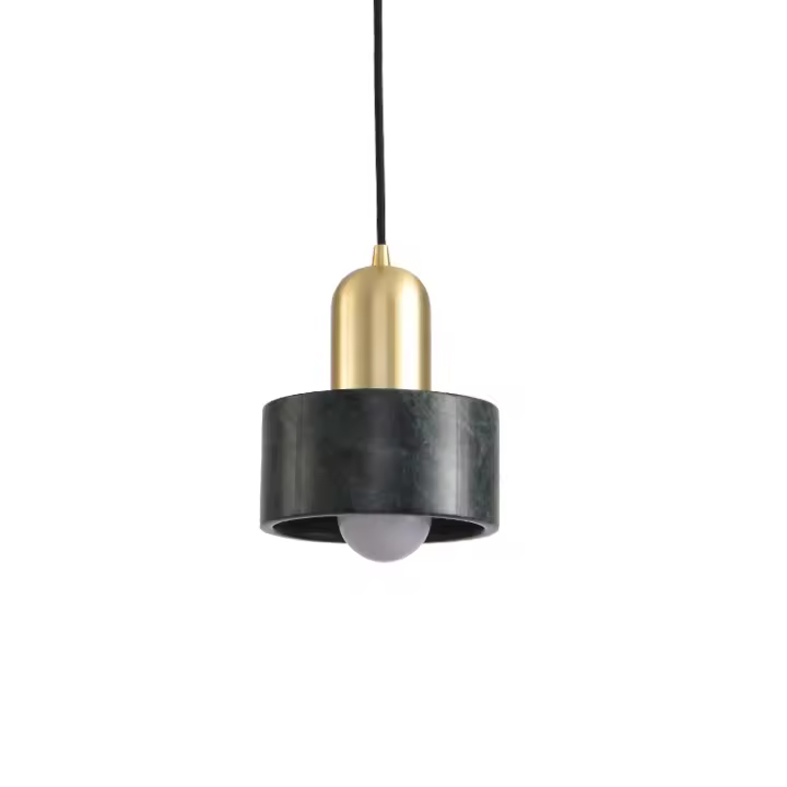 Lámpara Colgante de Techo de Mármol + Hierro Pulido de 15cm E27 220V - Diseño Elegante para Salón, Comedor, Living, Dormitorio - Marca DEMASLED - 1