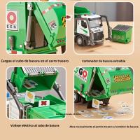 Camión De Basura Eléctrico a Escala 1:18 Con Luz Y Sonido Vehículo Educativo Para Niños Puertas Abiertas Modelo De Coche Miniatura - details 5