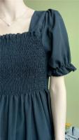 Vestido De Cintura Elástica En Chiffón Para Mujer Verano Casual Elegante Con Manga Corta Plisado Estilo A-line Vestidos Cortos - details 5