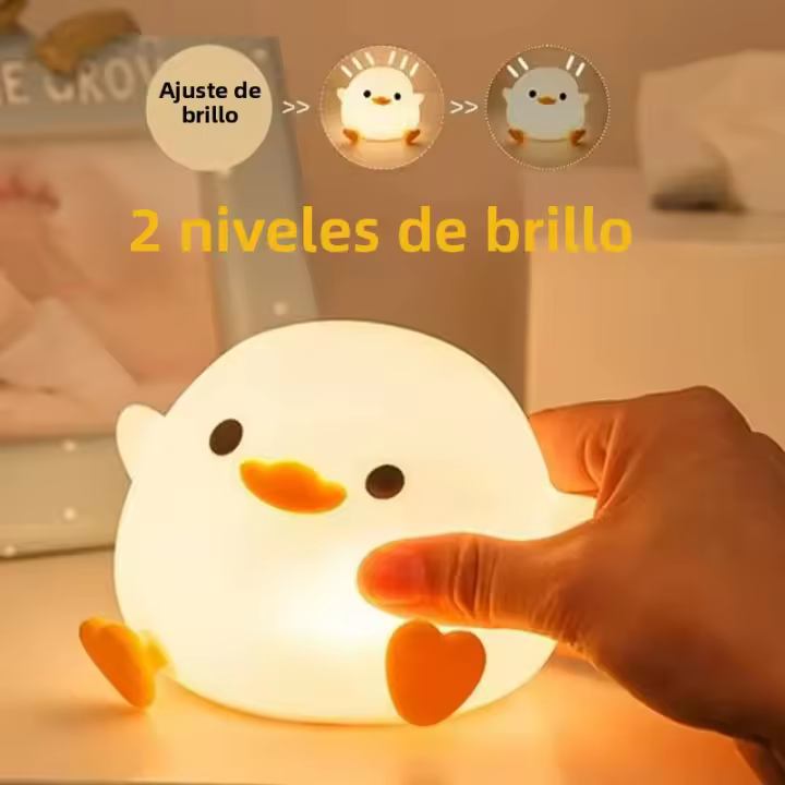 Lámpara De Noche LED De Silicona En Forma De Pato Durable Iluminación Suave Para Dormitorio Luz De Mesa Recargable Decorativa - 1