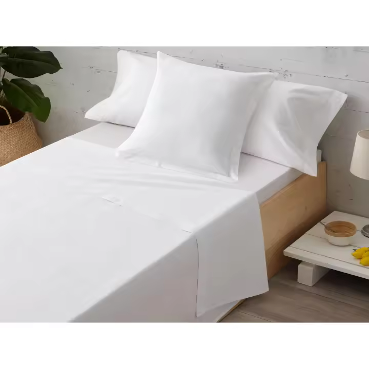 GO-GO Juego sábanas blancas 100% algodón percal 200 hilos. No son de importación. Fabricación nacional. Medidas cumplidas. - 1