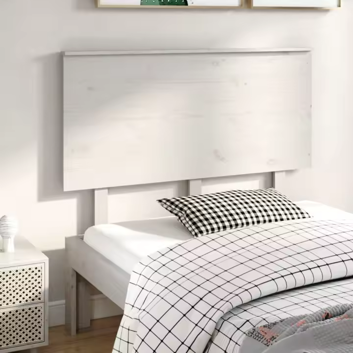 Cabecero de cama madera maciza de pino blanco 124x6x82,5 cm - 1