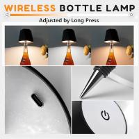 Lámpara De Mesa Inalámbrica Para Botella Con Control Táctil Y 3 Colores Iluminación Nocturna Recargable USB Para Barra Vino Luz De Escritorio - details 4