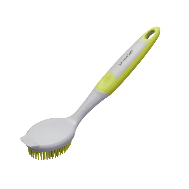 KitchenCraft Cepillo Limpiador Antibacteriano de Silicona y Plástico, 25 cm – Verde y Gris - 1
