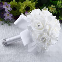 1Pc Bouquet De Rosas Para Boda Con Imitación De Cristal Y Tela De Encaje PE Falso Cristal Para Decoración De Iglesia Y Fiesta - details 2