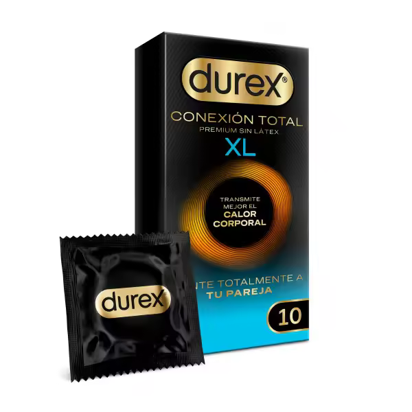 Durex Conexión Total XL 20 - 40 Unidades | Preservativos Ultra Finos sin Látex | Tecnología Body Feel | Extra Lubricados | Transmiten Mejor el Calor Corporal | (61mm) - 1