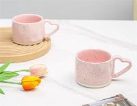 Taza De Café De Cerámica De 300ml Estilo Ins Forma De Corazón Con Mango Para Desayuno Leche Y Avena Regalo De San Valentín Universal Tamaño 9.3x7cm - details 2