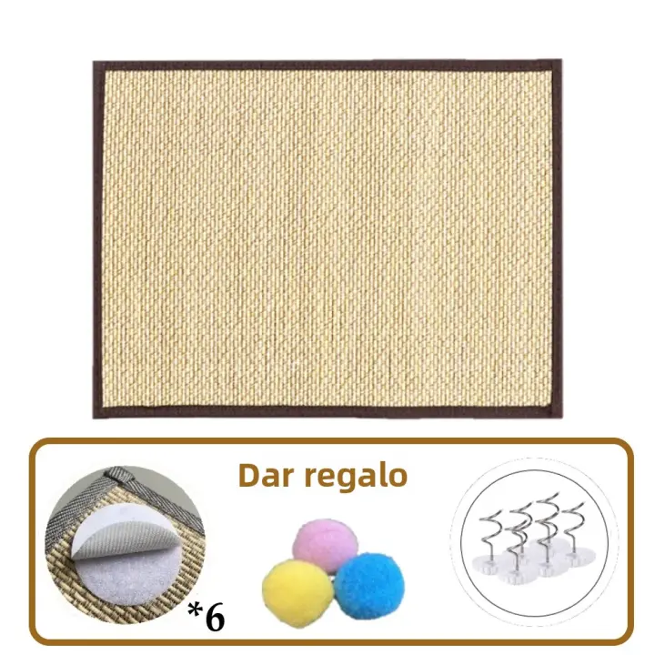 Juego De Arañazos Para Gatos Tablero De Arañado De Bambú Protector De Sofá Artículos Para Gatos Poste De Arañado Fijo Con Uñas Fijas Juguete Para Gatos - 1