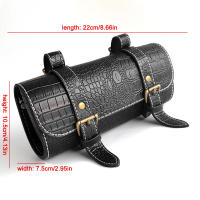 Nueva Bolsa De Herramientas De Motocicleta Retro De Cuero Genuino Con Estampado De Cocodrilo Impermeable Y Resistente Al Desgaste Para Motorbike Tamaño 21x9x9cm Color Negro - details 1