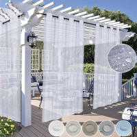 Panel De Cortina De Voile Hidratada Para Exterior Jardín Puerta De Juego Divisor De Yarda Gazebo Pergola Cortinas De Tules Red Transparente Para Ventana Modernas - details 0
