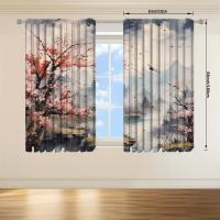 2pcs Cortina De Pared Paisajística Para Decoración De Hogar Tratamiento De Ventana Para Dormitorio Oficina Cocina Sala De Estar Con Bolsa De Rodamiento - details 12