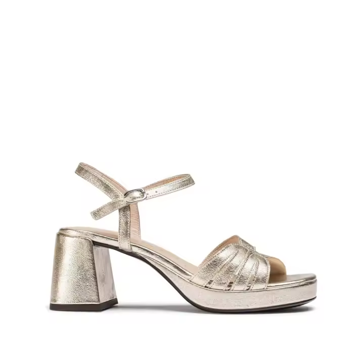 WONDERS  SANDALIA PIEL PLATINO - 1