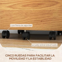 HOMCOM Cajonera de Oficina Mueble Archivador con 4 Ruedas 2 Cajones 2 Barras Colgantes Cerradura y 2 Llaves para Tamaño A4 Carta para Estudio Salón 42x40x60 cm Blanco y Natural - details 3