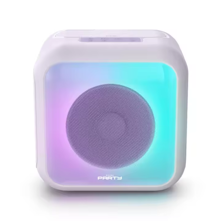 Bigben PARTYBTKML Altavoz Bluetooth® Ideal para Karaoke con dos micrófonos y efectos luz para fiestas Lila - 1