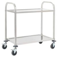 vidaXL Carrito de cocina de acero inoxidable en dimensiones 95 x 45 x 83.5 cm (2 niveles)/96.5 x 55 x 90 cm (3 niveles)/107 x 55 x 125 cm (4 niveles) y más - details 4