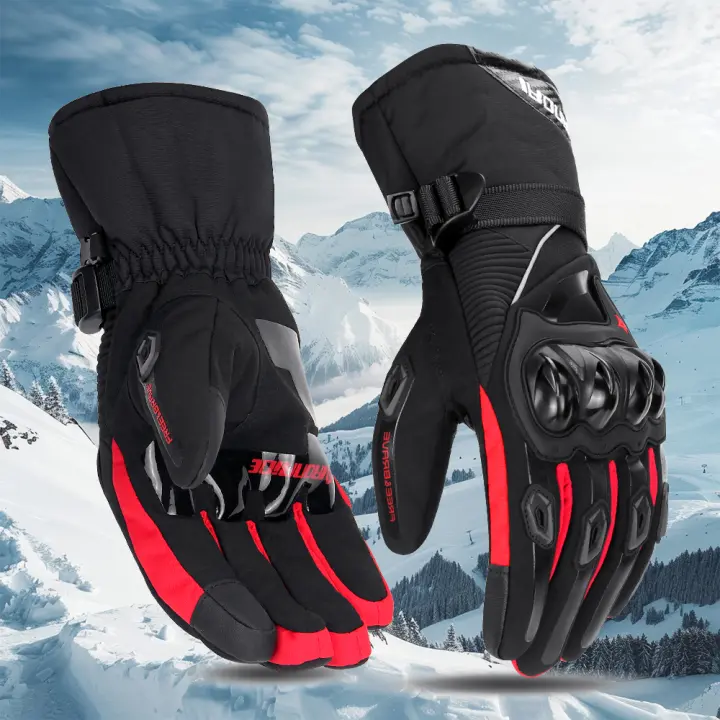 Guantes De Motocicleta Con Dedos Complejos Impermeables Y Antigolpes Para Conducción En Invierno Tacto De Pantalla Compatible Unisex - 1