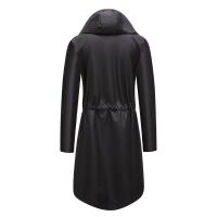 Abrigo De Trench Para Mujer Con Capucha Y Mangas Largas De Color Sólido Estilo Británico Elegante Con Rayas Y Chaqueta Recta Impermeable Para Todas Las Estaciones - details 12